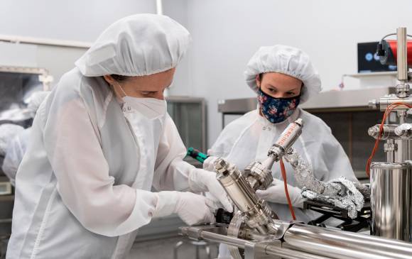 Medidas del dispositivo de perforación. Foto: Nasa/James Blair