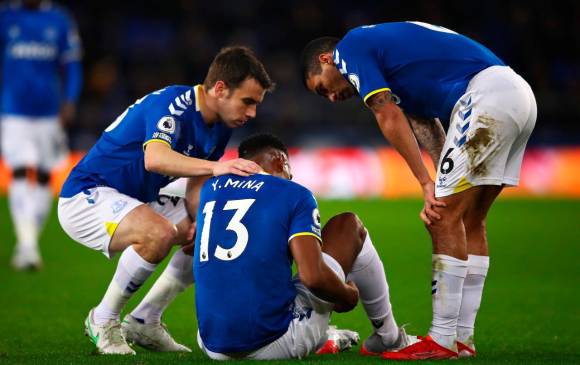Yerry Mina ha jugado 457 minutos esta temporada con el Everton. Foto Getty