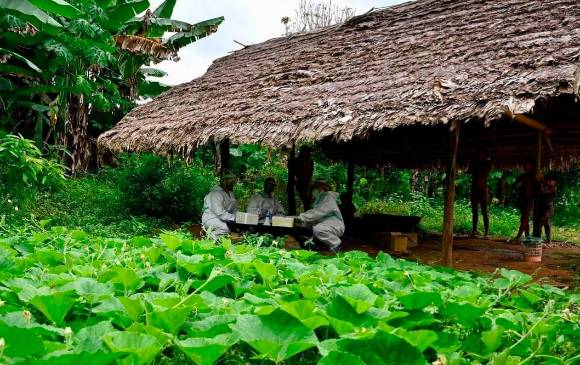 Esta es la zona base donde vacunan a los Zoé, en la Amazonia de Brasil. FOTO: Instagram de @Erikjenningssimoes