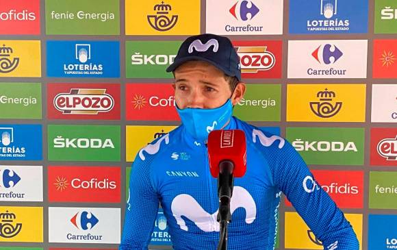 Miguel Ángel López se mostró satisfecho con la victoria y el trabajo en equipo que hace el Movistar Team en la Vuelta a España. FOTO TOMADA @LAVUELTA