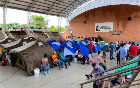 Las autoridades reforzaron protocolos de bioseguridad para evitar un brote de coronavirus en la población refugiada en Arauca. FOTO CORTESÍA