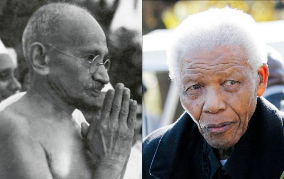 Mahatma Gandhi y Nelson Mandela, líderes de la libertad. FOTO GETTY Y CORTESÍA.