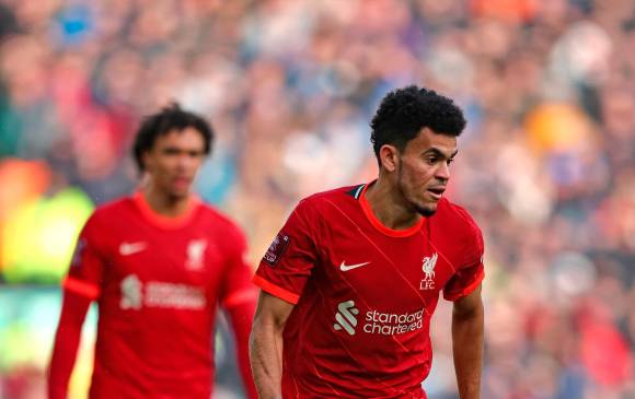 Luis Díaz debutó con el Liverpool en la Emirates FA Cup. FOTO efe