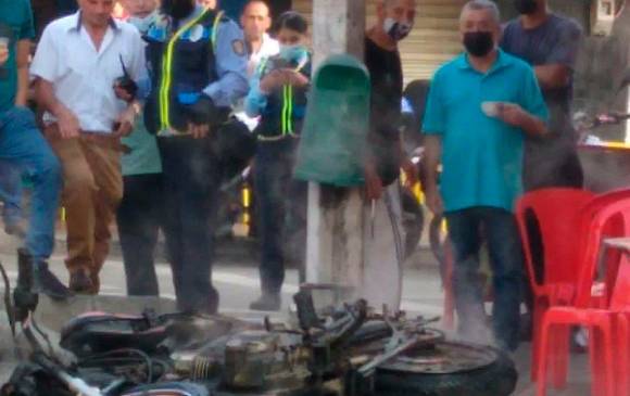 La motocicleta fue trasladada a los patios. FOTO CORTESÍA