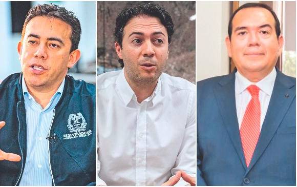 Alexander Vega, (registrador nacional del Estado Civil) - Daniel Quintero Calle, (alcalde de Medellín) - César Abreo, (magistrado del Consejo Nacional Electoral)