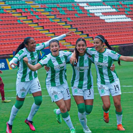 Mary José Álvarez, Ángela Barón, Daniela Montoya y Sara Córdoba le dieron la victoria a Nacional ante Tolima. FOTO CORTESÍA ATLÉTICO NACIONAL 
