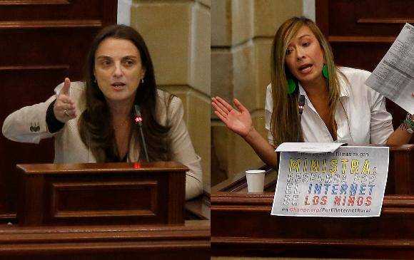 Karen Abudinen, exministra TIC, y Katherine Miranda, representante a la Cámara. FOTOS COLPRENSA