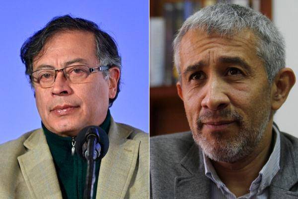 El presidente Gustavo Petro y el desgnado embajador de Emiratos Arabes, Víctor Currea-Lugo, quien declinó a ese nombramiento. FOTO: CORTESÍA