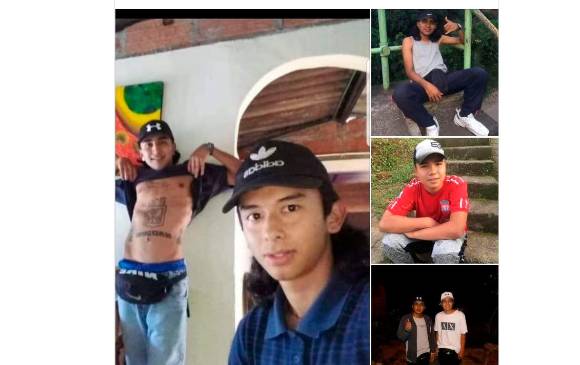 Esta es la imagen con el collage de los seis jóvenes desaparecidos en la vía a la Costa, a la altura de Valdivia y Tarazá. Foto: Cortesía.
