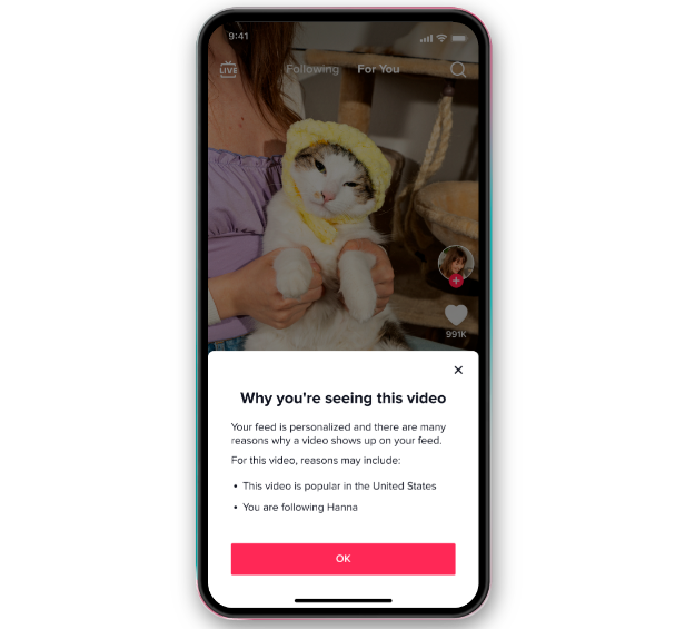 ¿Por qué veo este contenido? TikTok explicará por qué muestra los videos que recomienda