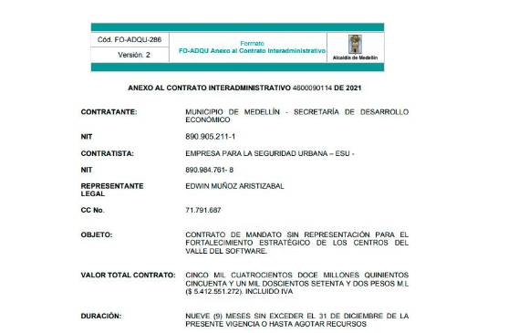 Este es el convenio entre la ESU y Secretaría de Desarrollo.