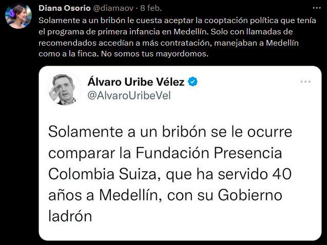 Quintero y Uribe volvieron a agarrarse en redes sociales