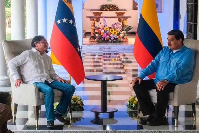 Nicolás Maduro y Gustavo Petro, presidentes de Venezuela y Colombia, respectivamente.