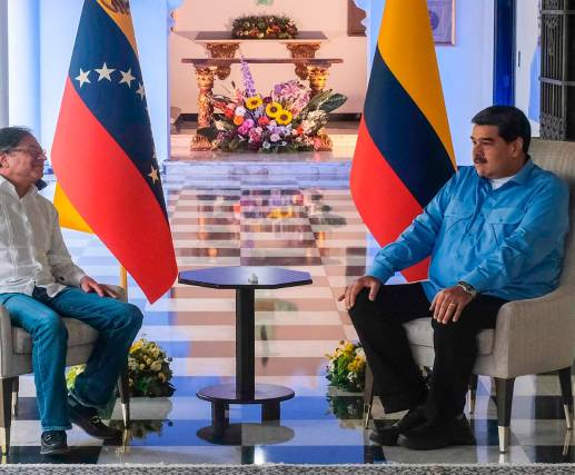 Nicolás Maduro y Gustavo Petro, presidentes de Venezuela y Colombia, respectivamente.