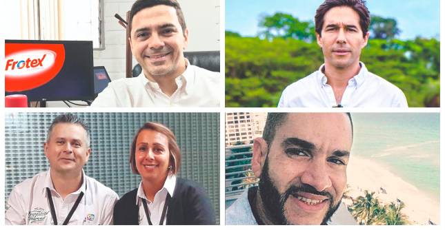 Andrés Hincapié, gerente general de Frotex; Juan Pablo Duque, cofundador y CEO de Equilibria Agro; León Ramírez, socio fundador y director operativo de Tropical Harvest; Felipe Agudelo, director de proyectos y comercial de Sinapsis Digital. FOTOS CORTESÍA