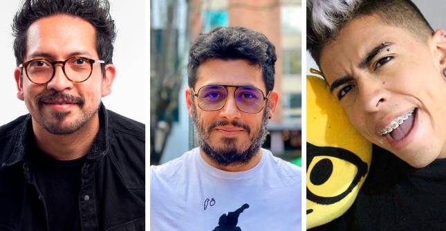 Frank Martínez, Santiago Alarcón y Juanda, tres famosos que han expuesto sus problemas de depresión y ansiedad. FOTO Cortesía