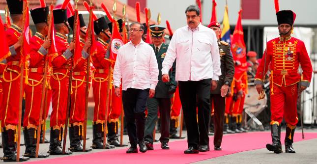 El presidente Gustavo Petro viajó hasta Caracas para pedirle a Nicolás Maduro que Venezuela regrese al sistema interamericano de Derechos Humanos. FOTO Getty