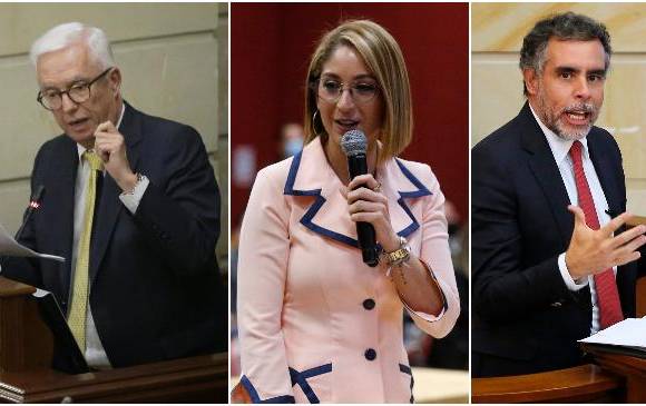 Jorge Robledo, Jennifer Arias y Armando Benedetti sufrieron impases por dejar sus micrófonos encendidos. FOTOS COLPRENSA
