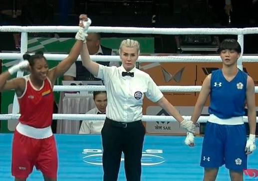 Angie Paola Valdés comenzó con pie derecho su participación en el Mundial femenino de boxeo. FOTO: TWITTER IBA