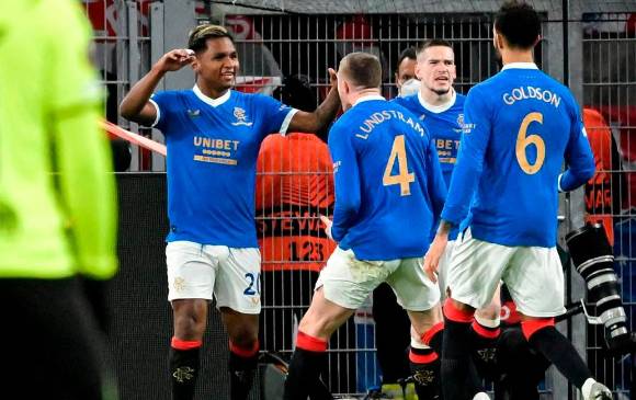 Alfredo Morelos fue la figura de su equipo en la victoria frente al Borussia Dortmund. FOTO EFE 