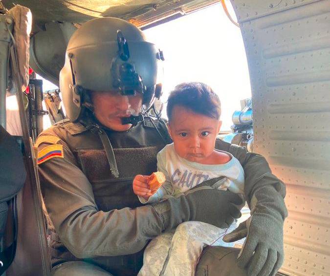 Erick Matías Manosalva fue rescatado en un operativo conjunto de la Fuerza Pública. FOTO: Twitter