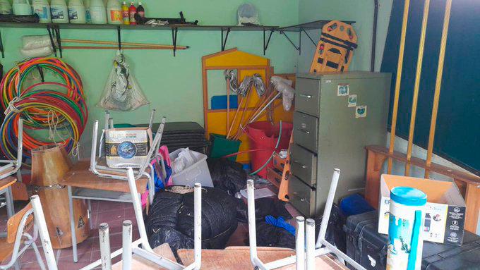 Desvalijada quedó la escuela, que ahora tendrá que recibir alternados a sus estudiantes. FOTO: CORTESÍA