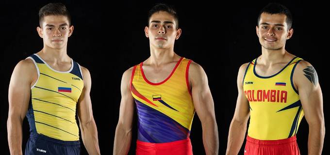 José Manuel Martínez, José David Toro y Andrés Martínez, los tres antioqueños de la Selección Colombia de gimnasias, categoría mayores. FOTO CORTESÍA LIGA ANTIOQUEÑA DE GIMNASIA