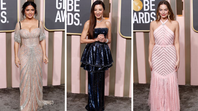 Tres estilos con Salma Hayek, Michelle Yeoh y Margot Robbie. FOTOS EFE