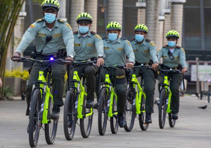 256 uniformados que se movilizarán en bicicletas y a pie para estar más cerca a la comunidad. Foto: Edwim Bustamante