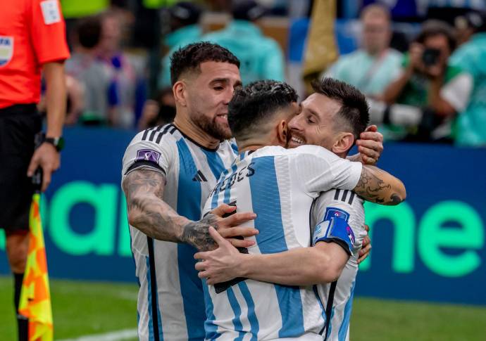 Messi logró anotar dos tantos a la selección francesa durante el partido. Foto : Juan Antonio Sánchez 