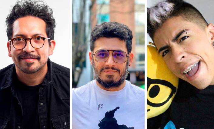 Frank Martínez, Santiago Alarcón y Juanda, tres famosos que han expuesto sus problemas de depresión y ansiedad. FOTO Cortesía