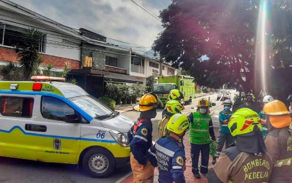 El incidente se presentó en una construcción en El Poblado. FOTOS DAGRD