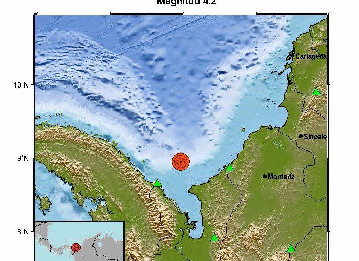 Más de 40 temblores en el mar Caribe pusieron en alerta a los habitantes de los municipios en la zona fronteriza entre Colombia y Panamá. FOTO: SGC