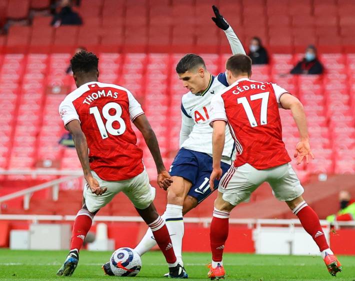 El golazo de rabona de Lamela ante el Arsenal