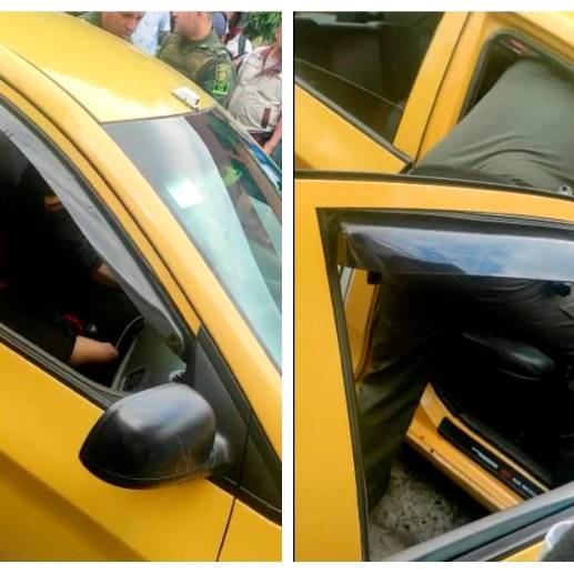 El hombre fue llevado a un centro asistencial cercano por un uniformado. FOTO: Cortesía Denuncias Antioquia.