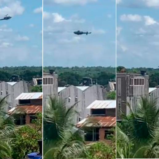 A través de redes sociales se difundieron imágenes de los instantes en los que cayó el helicóptero en Chocó, que al parecer tuvo fallas mecánicas. FOTO CAPTURA DE PANTALLA