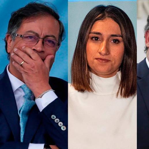 El presidente Gustavo Petro, la jefa de gabinete, Laura Sarabia, y el embajador de Colombia en Venezuela, Armando Benedetti. FOTOS: COLPRENSA
