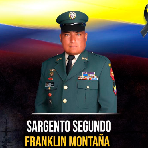 El sargento segundo Franklin Montoña, del Ejército Nacional, fue asesinado en medio de los combates con presuntos integrantes del ELN. FOTO CORTESÍA FUERZAS MILITARES