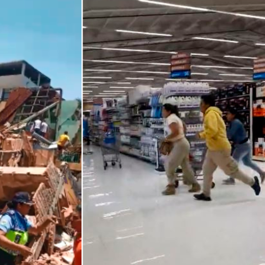 En zonas públicas afectadas y supermercados se vivieron momentos de pánico este sábado con el temblor registrado en la provincia del Guayas, en Ecuador. FOTO CAPTURAS DE VIDEO