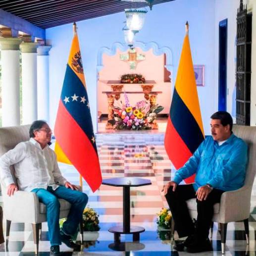El presidente Gustavo Petro se reunió la semana pasada con Nicolás Maduro. FOTO CORTESÍA