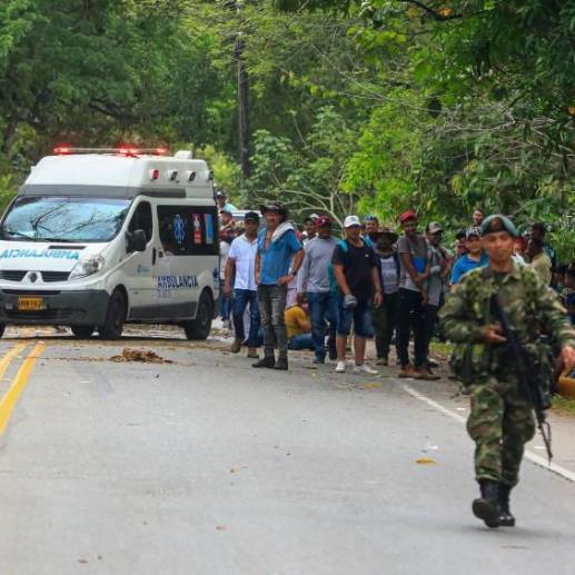 El gobierno nacional asegura que el Clan del golfo está detrás del paro minero en el Bajo Cauca antioqueño que ya ajusta 20 días. Foto: Manuel Saldarriaga.