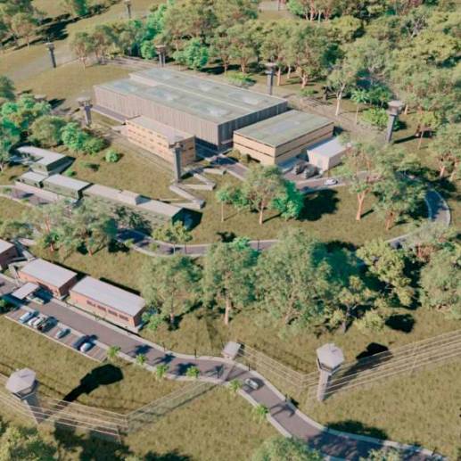 Lo que presentó la Alcaldía para al Concejo es una cárcel con capacidad para 1.339 personas privadas de la libertad distribuidas en seis pabellones, en un lote de 30 hectáreas ubicado en San Cristóbal. RENDER: CORTESÍA