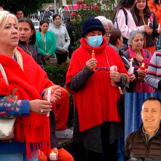 Los habitantes de La Unión clamaron con velas y oraciones por la aparición de José Joaquín Campuzano Botero (foto detalle), desaparecido desde el pasado martes. FOTO: CORTESÍA MUNDO + NOTICIAS