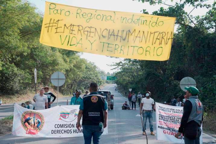El bloqueo estaba generando desabastecimiento de combustible y alimentos en la región. FOTO: COLPRENSA
