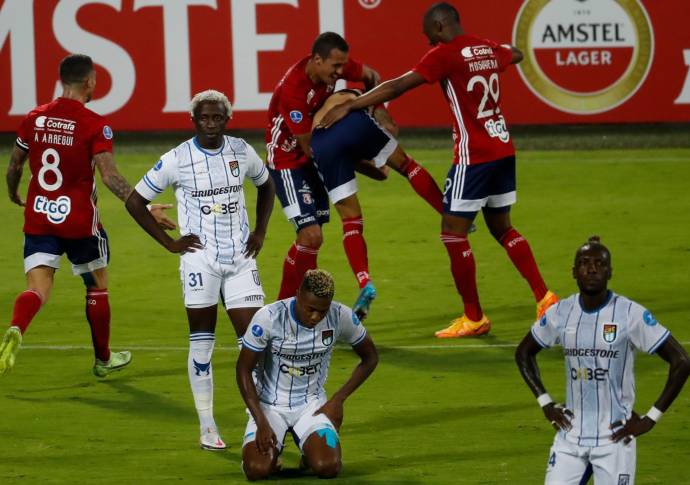  Con un gol agónico de Bryan Castrillón en el minuto 94 los rojos consiguieron la victoria sobre un aguerrido conjunto ecuatoriano. Foto: Manuel Saldarriaga Quintero.