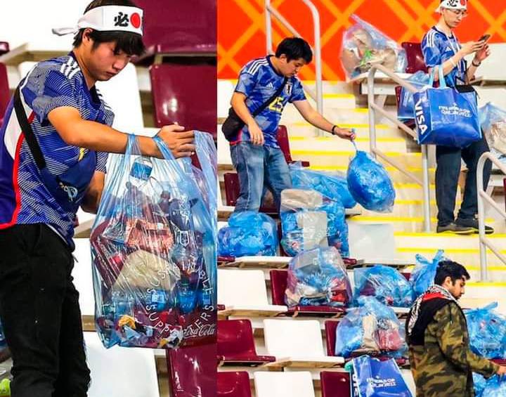 El ejemplo japonés durante el Mundial de Qatar. FOTO: IMÁGENES TOMADAS DE TWITTER