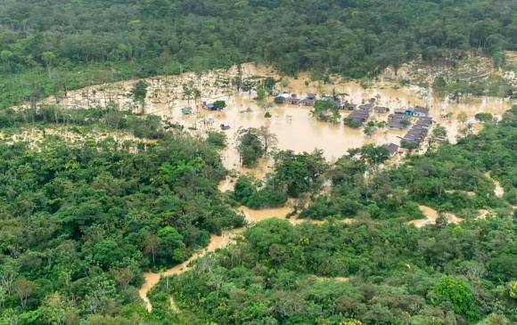 Varias comunidades en la subregión de Urabá están inundadas tras los desbordamientos de los afluentes. FOTO CORTESÍA DAGRAN 