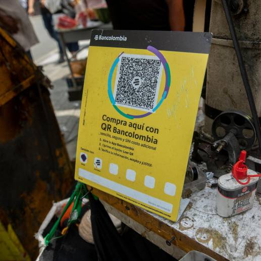 El QR de Bancolombia permite la recepción de transferencias sin necesidad de datáfono. FOTO: Camilo Suárez