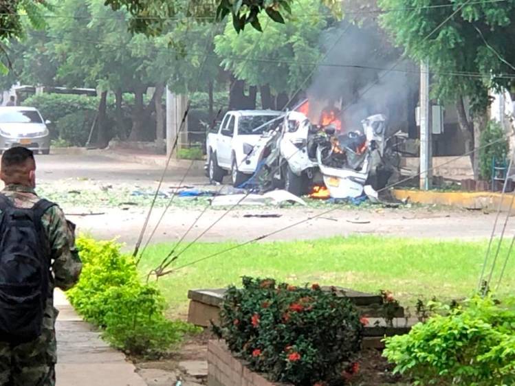 El carrobomba explotó en la tarde de este martes, al parecer, dentro de las instalaciones de la brigada ubicada en Cúcuta, Norte de Santander. FOTO Cortesía