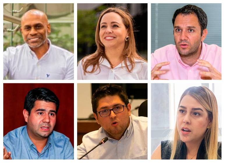 Arriba: Milton Vasco, Verónica Arango y Juan David Valderrama; abajo: Simón Molina, Simón Pérez y Andree Uribe. FOTOS EL COLOMBIANO y Cortesía